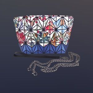 Patrizia Luca Printed Two Tone Geo Clutch Bag
